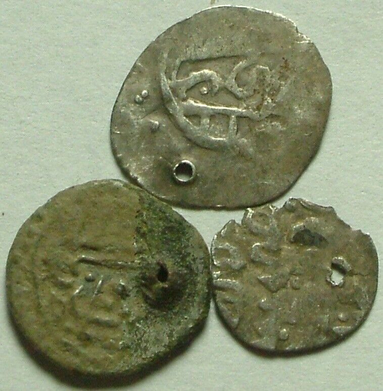 Lot of 3 Rare Original Ottoman Empire Turkey Silver akce pendant Coins AKCHE 15C Без бренда - фотография #5