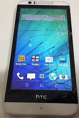 HTC Desire 510 4G LTE  White Boost  Mobile Android Smartphone Crack in Glass HTC HTCOPCV1