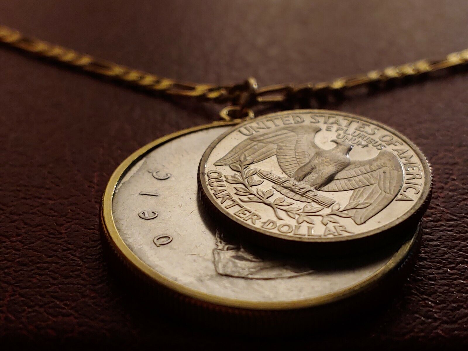 1916-1966 Irish Silver Cuchulaine Coin Pendant 24" 18KGF GOLD FILLED LINK CHAIN Honoredalllies - фотография #4