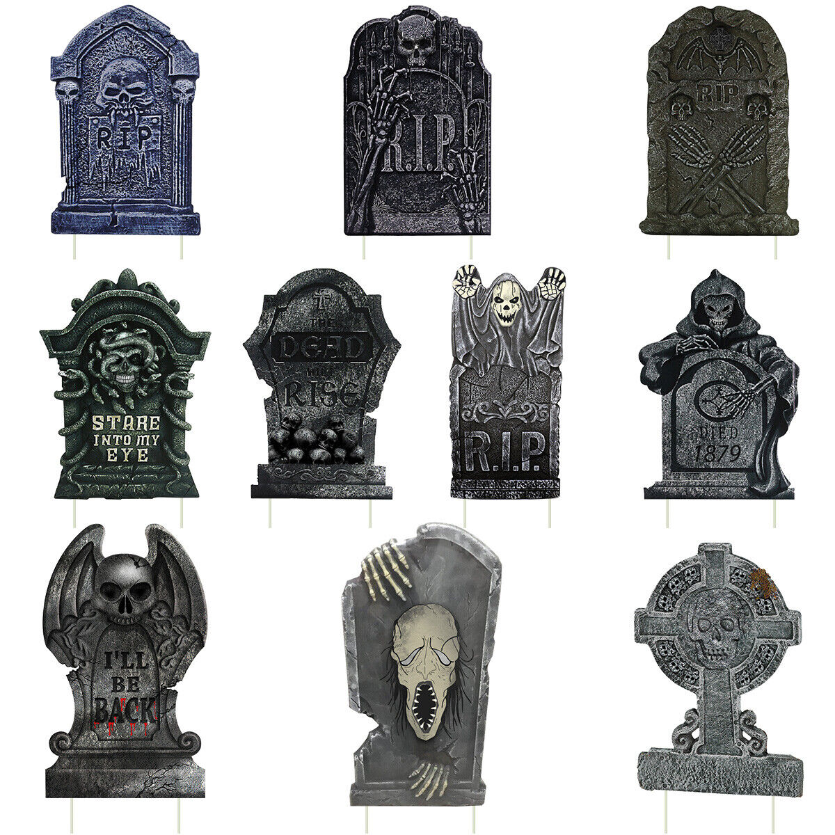 Halloween Yard Signs Tombstone Yard w/ Stakes Gravestone Sign Outdoor Lawn Decor Unbranded Does not apply - фотография #2