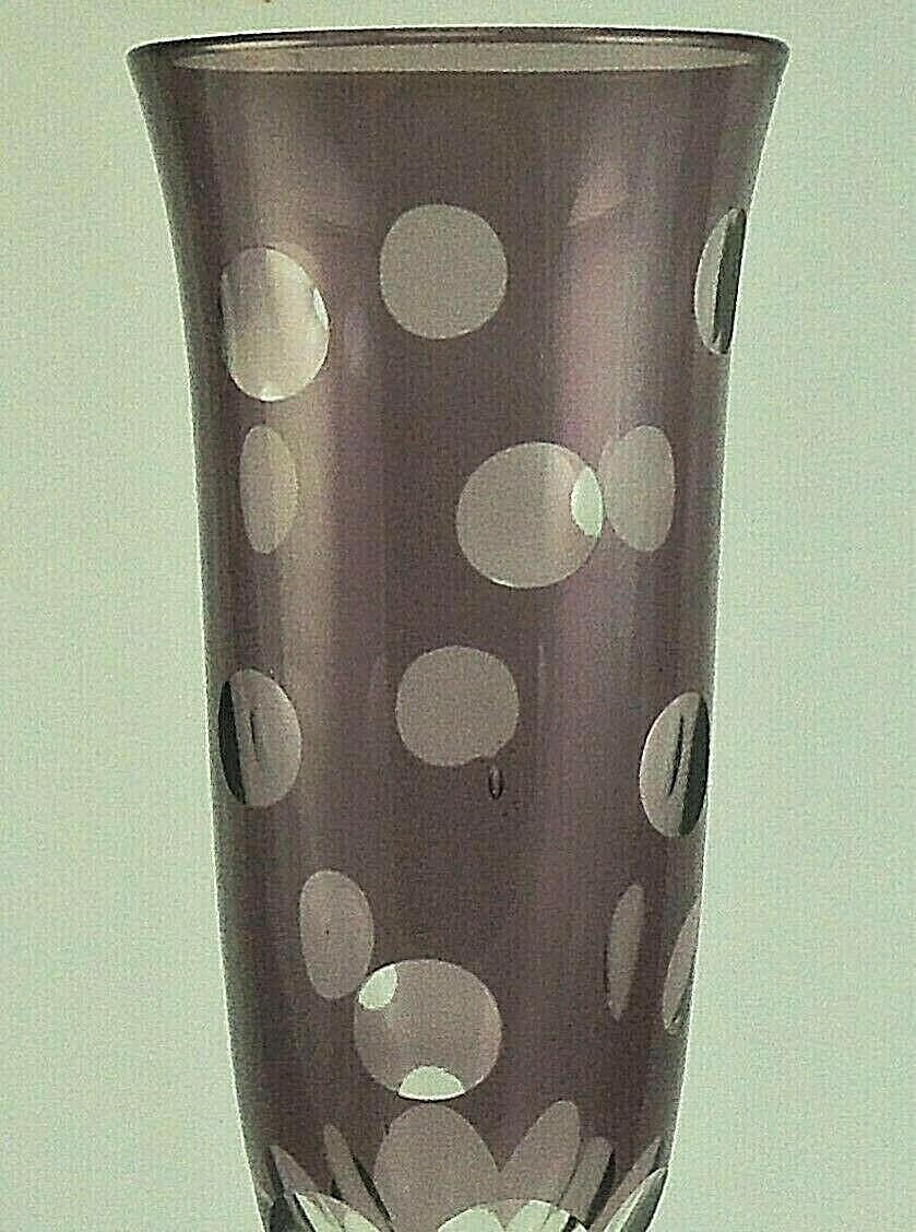 Set of Four (4) Anthropologie DOTS Purple 9 1/2" CHAMPAGNE Fluted Glasses Anthropologie unknown - фотография #3