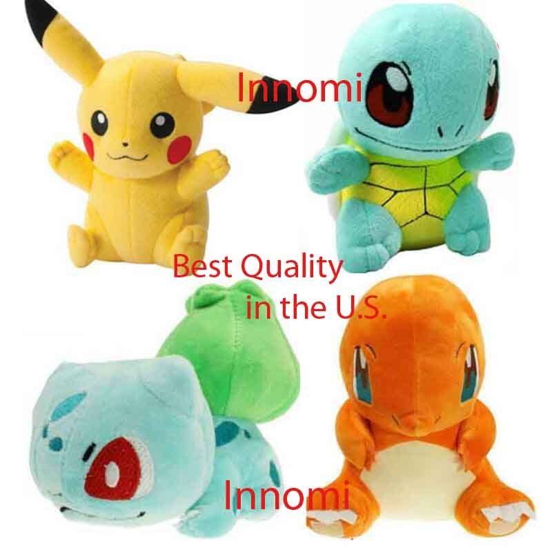 4 Pcs Set Pokemon Pikachu Bulbasaur Squirtle Charmander Plush Toy Stuffed Doll Unbranded Does Not Apply