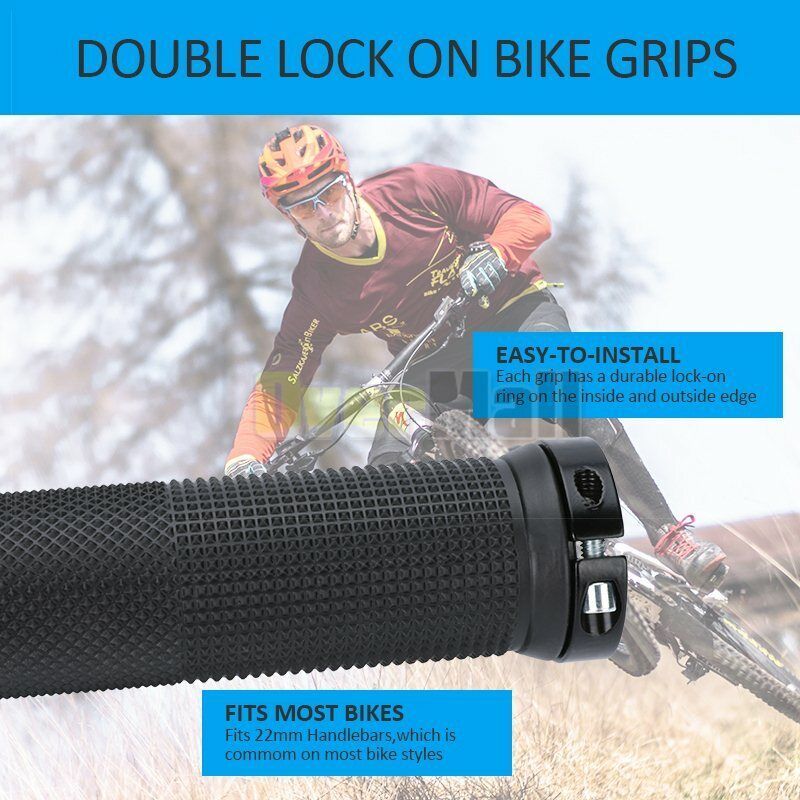 Ergonomic Rubber MTB Mountain Bike Bicycle Handlebar Grips Cycling Lock-On Ends Unbranded Does Not Apply - фотография #6