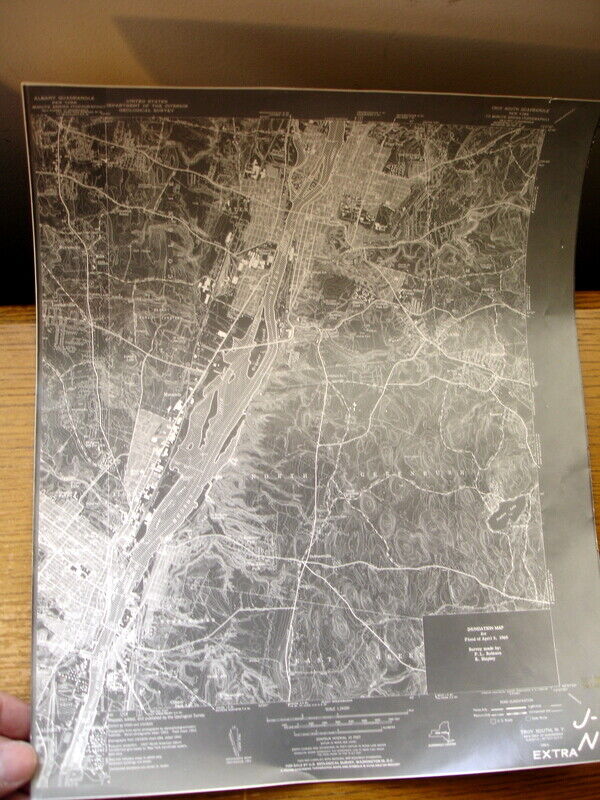 Vtg 1960 Flood Inundation Maps /Topos Negatives Hudson Mohawk Susq. Seneca R. NY Без бренда - фотография #6