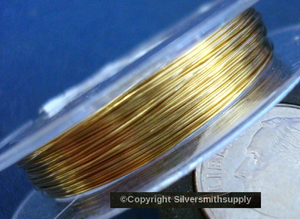 30ga Gold plated copper round wire .3mm .012 create wire wrapped jewelry PW022 Silversmithsupply.com