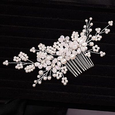Flower Bridal Pearl Hair Comb Headband Handmade Wedding Hair Pieces For Bride Fl Teyglen Does not apply - фотография #3