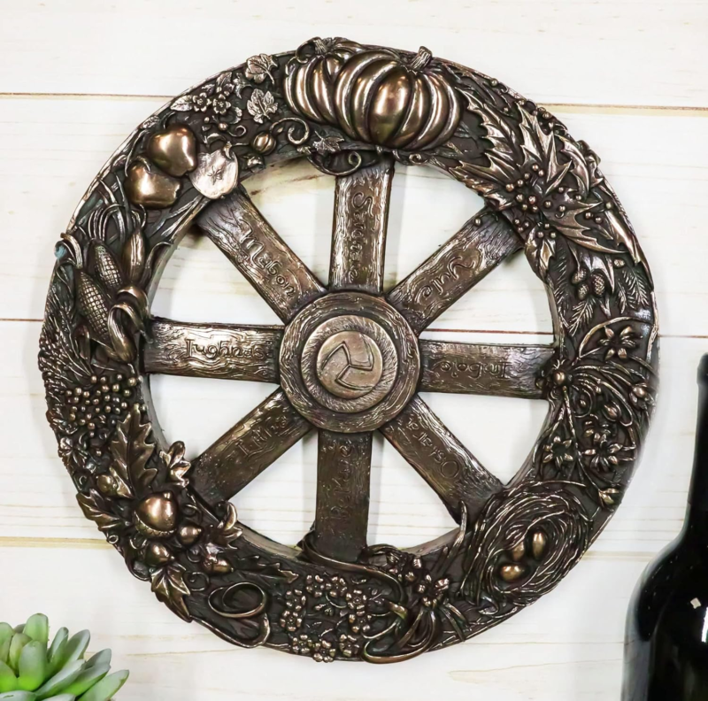 Ebros Wicca Sabbats Seasonal Wheel of the Year Wall Decor Plaque in Bronze Patin Does not apply - фотография #6