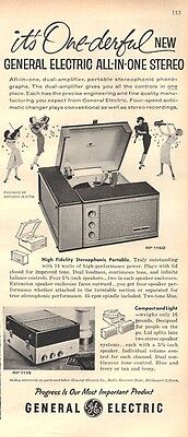 1959 General Electric PRINT AD  G.E. Portable Record Player Phonograph RP 1150   GENERAL ELECTRIC