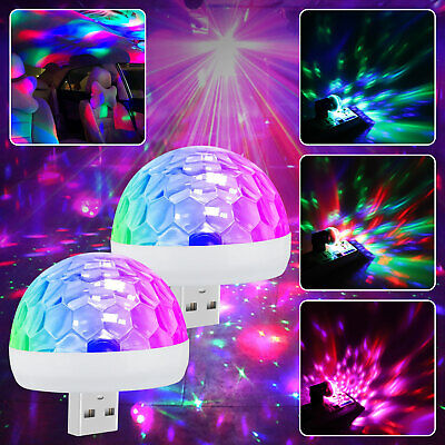 2x Car Bar Mini USB Disco Ball Interior DJ Party Light Colorful Sound Activated Partsdom Does Not Apply
