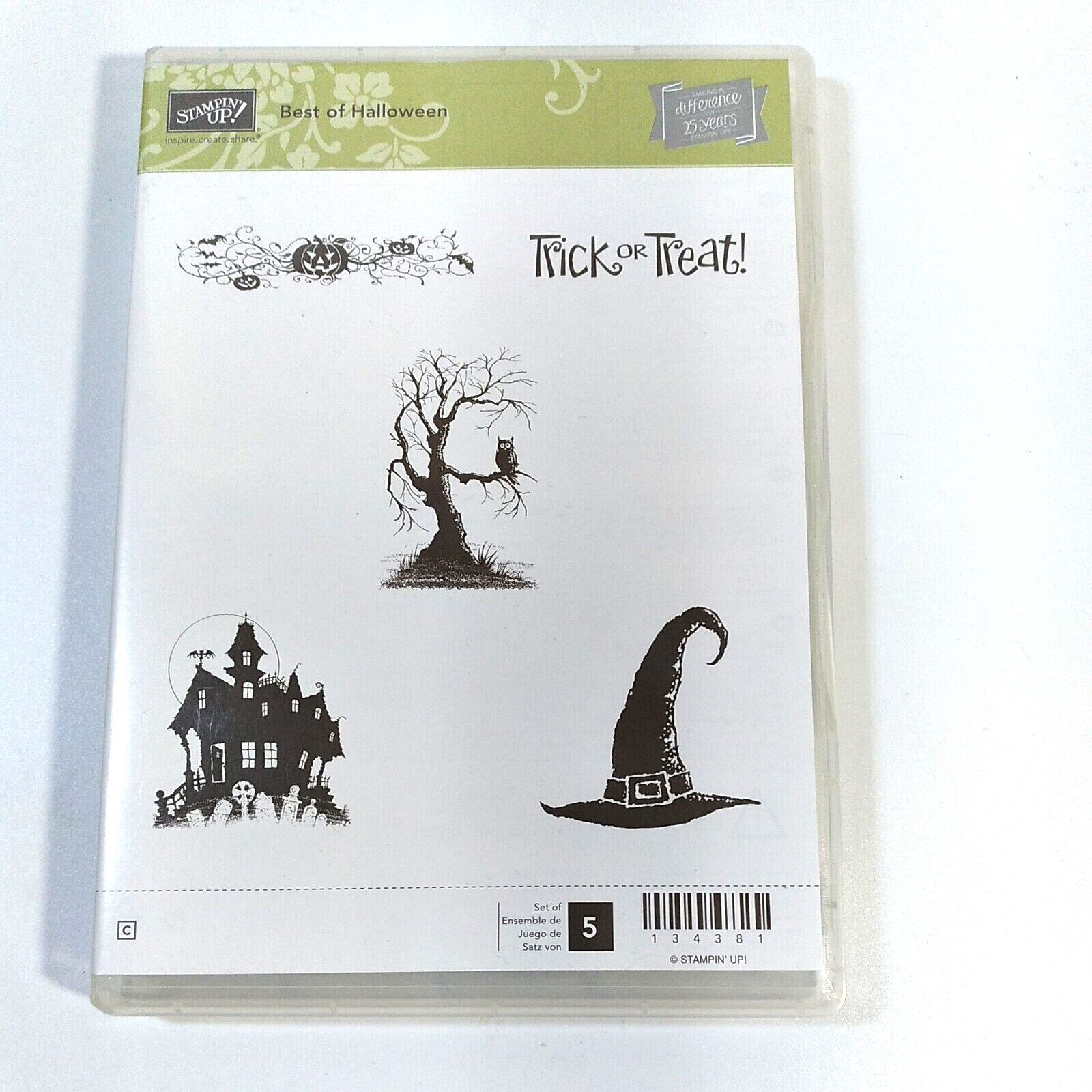 Stampin Up BEST OF HALLOWEEN Haunted House Witch Stamp Set 5 Unmounted Rubber Stampin' Up! 134381