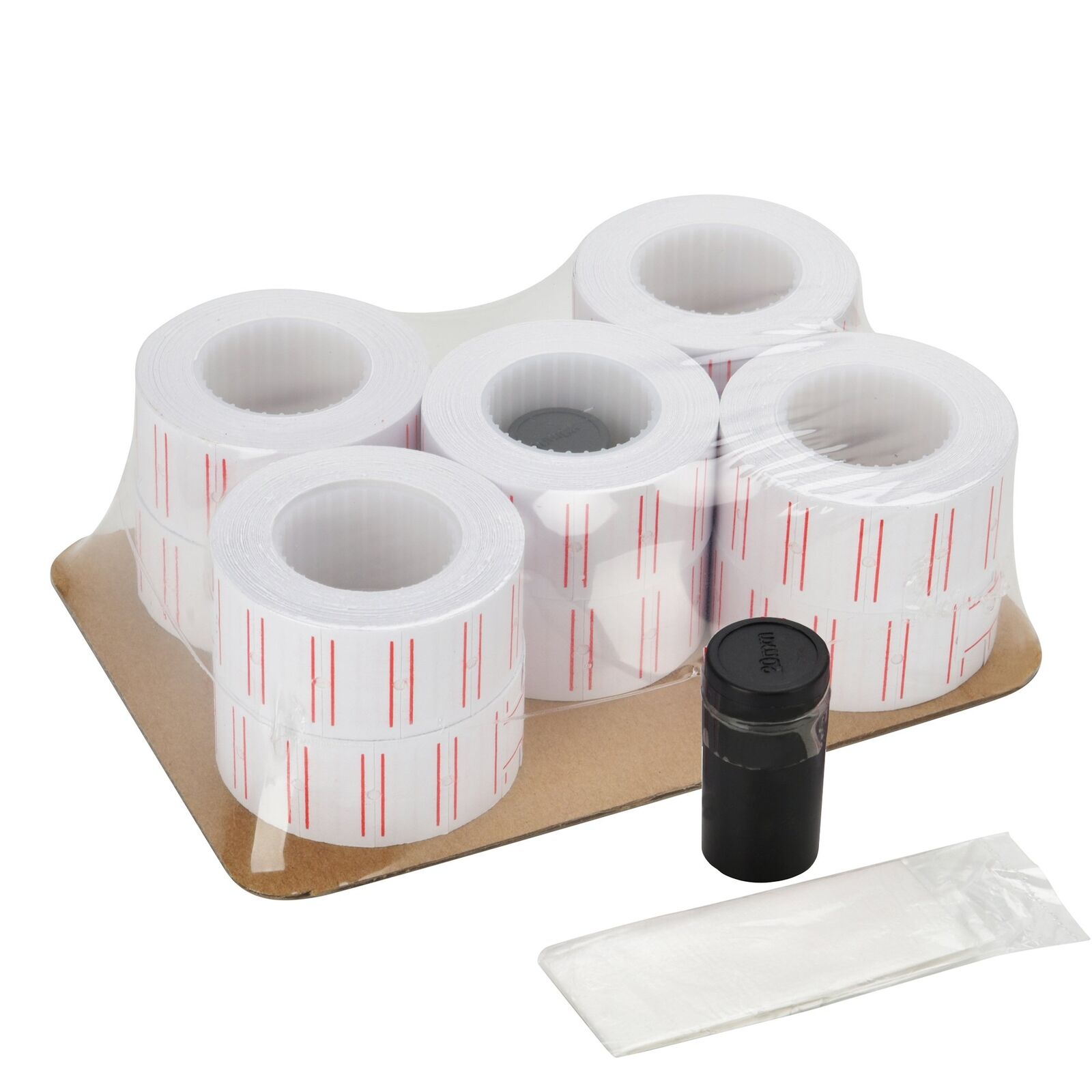 10 Rolls Price Labels Gun Paper Tag Sticker for MX-5500 Labeller White Red Line Unbranded/Generic Does Not Apply