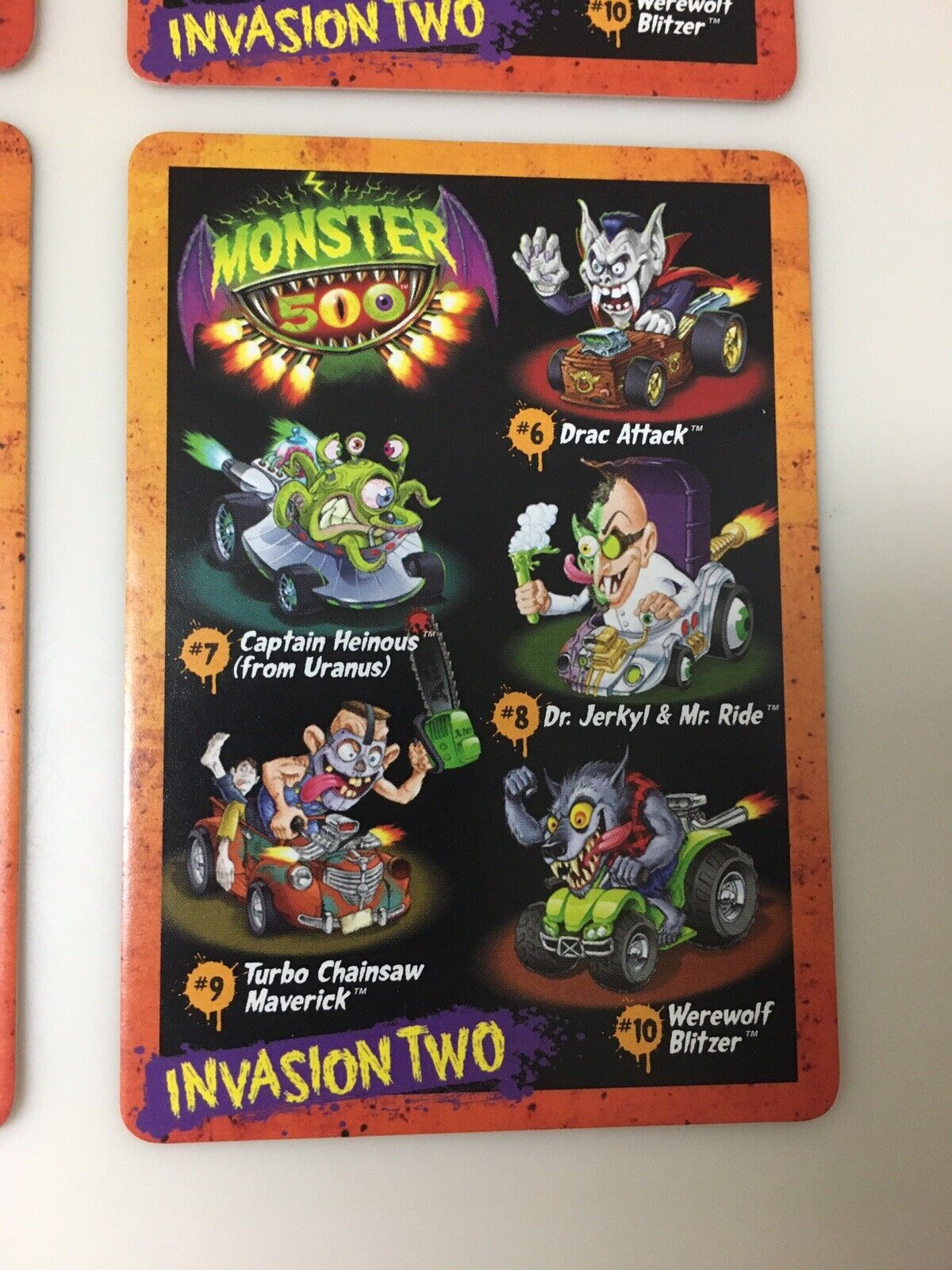 Monster 500 Promotional Card Lot of 4 cards Toys R Us Invasion Two Event  4 Same Monster 500 - фотография #2