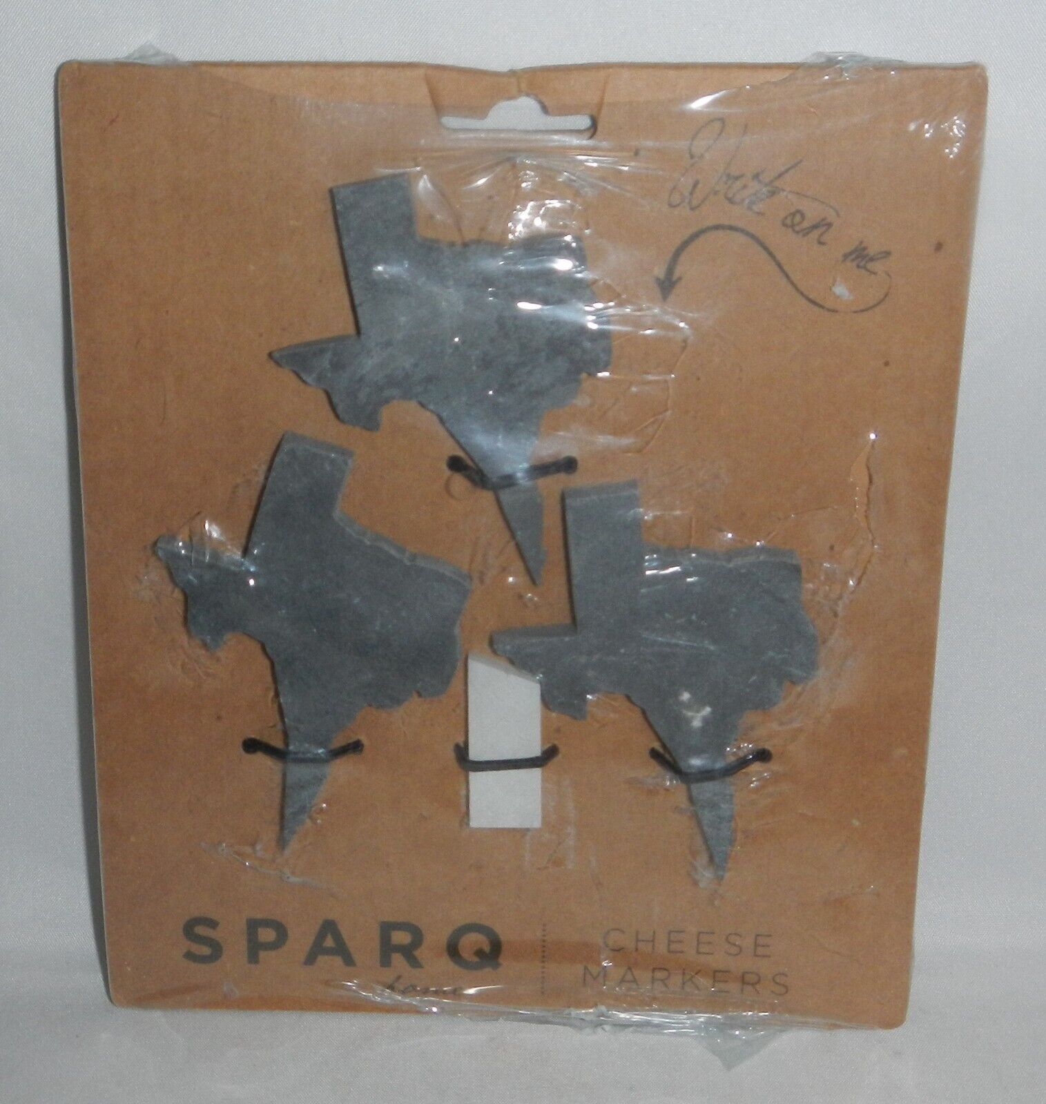 Sparq Home Slate Cheese Markers State of Texas Shaped Set of 3 Sparq