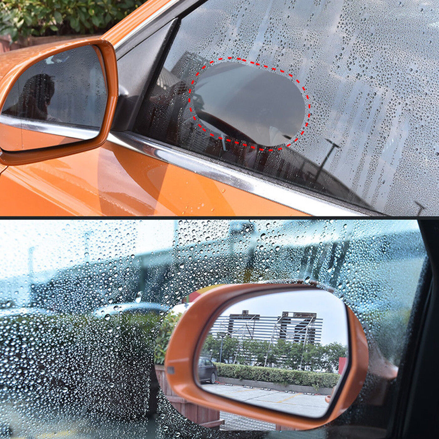 2x Waterproof For Car Rearview Mirror Rainproof Anti-Fog Rain-Proof Film Sticker Unbranded - фотография #8