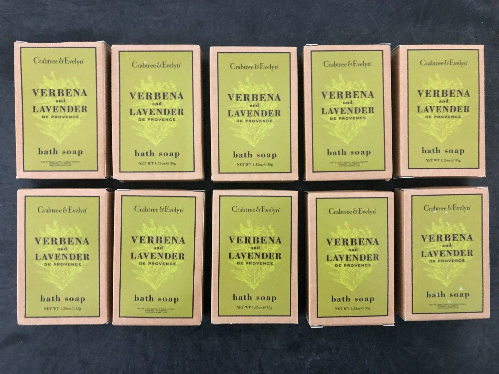 (Lot of 10) Crabtree & Evelyn VERBENA & LAVENDER Bath & Facial Soap Bars 1.25 oz Crabtree & Evelyn