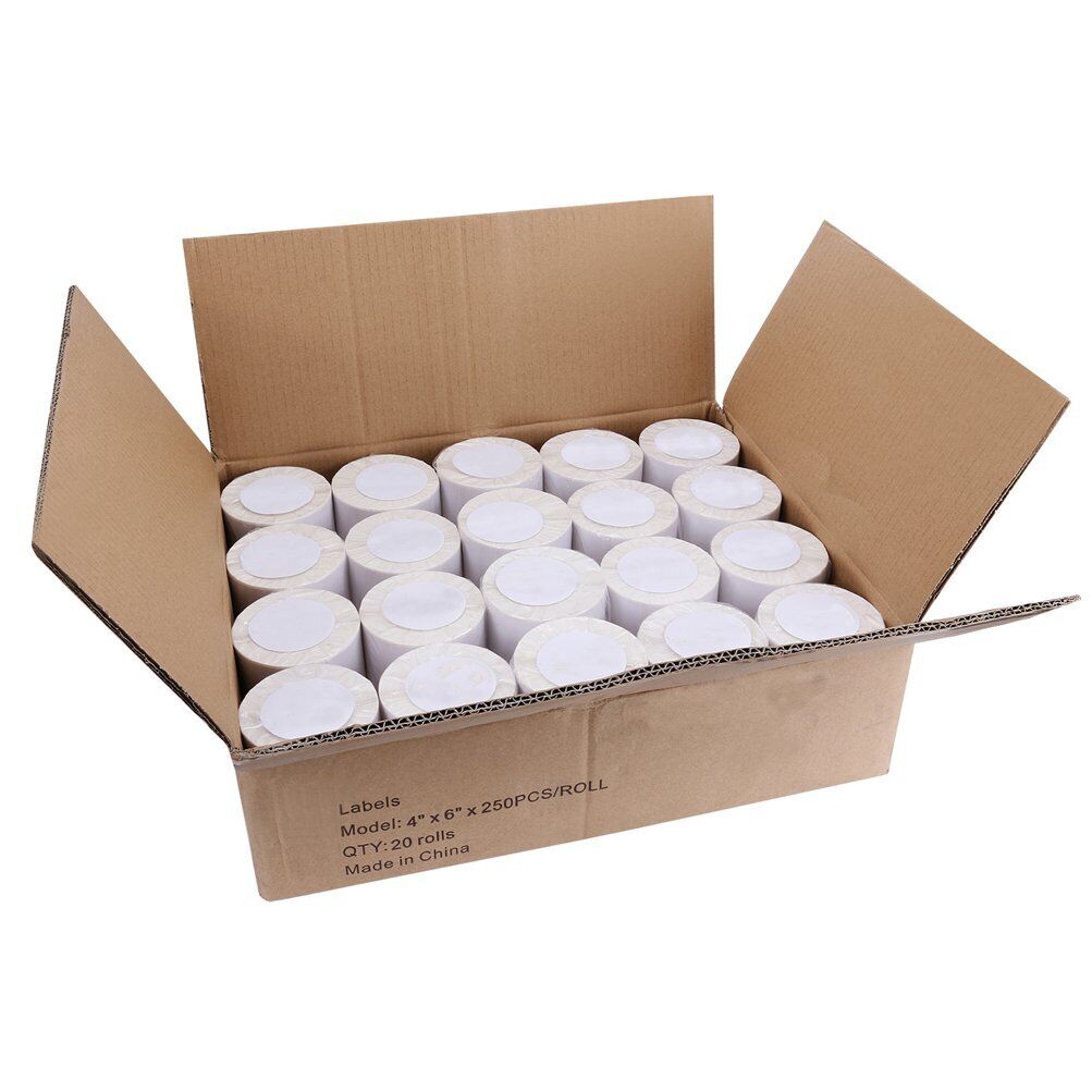 20 Rolls Direct Thermal Shipping Labels 250/Roll 4x6 For Zebra 2844 ZP450 Eltron Does not apply Does not apply - фотография #4