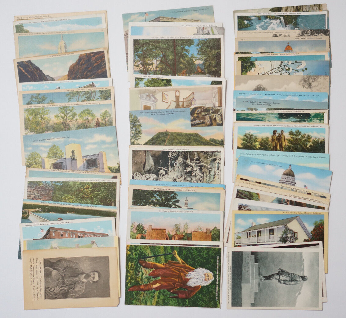 Vintage POSTCARD Lot 50 Unposted Standard Size USA Pre-1950 Old Cards unused Без бренда