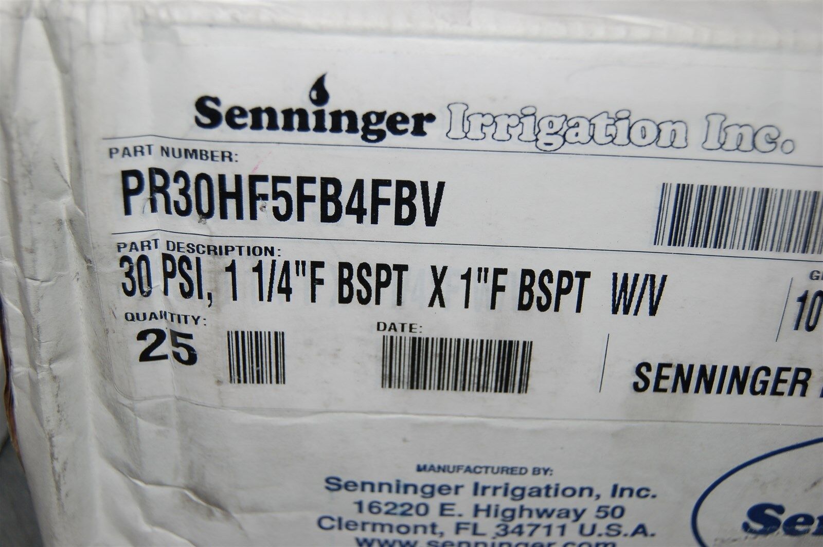 25 Senninger Pressure Regulator High Flow 1 1/4" X 1" BSPT PR30HF5FB4FBV Hunter ESPPCC - фотография #3