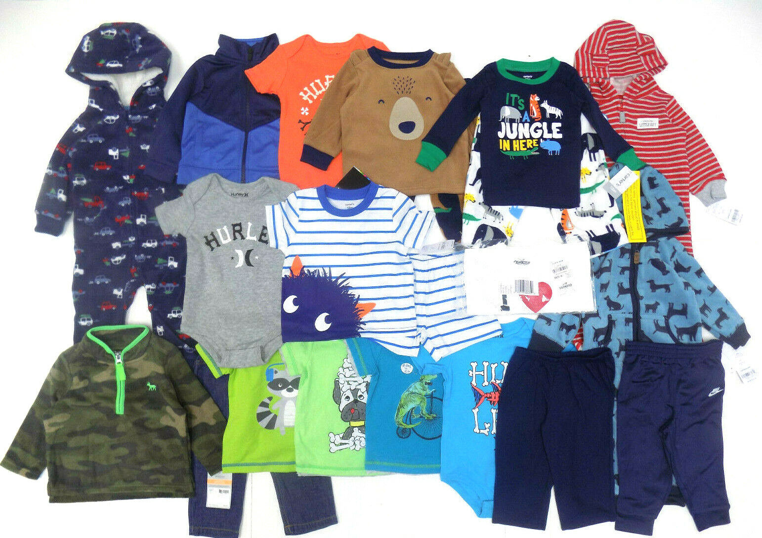Nike Carters Baby Boys 21 Piece Clothing Set - 9/12 Months - New with tags! Carter's/Hurley/NIKE/OshKosh