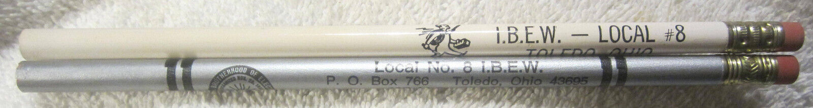 #8 union IBEW International Brotherhood of Electrical Workers ,lot 2 VTG pencils Без бренда