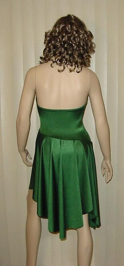 Group Lot of 9 Adult Small Lyrical Dance Dress Costume GREEN Version "Willows" Curtain Call P1779 - фотография #2