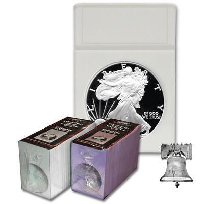 25 BCW American Silver Eagle Coin Holder Display Slab INSERTS 40.6mm White Foam BCW