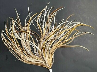 50 6 - 9" GRIZZLY ROOSTER SADDLE FEATHERS NAT MIX WHITING CRAFT HAIR EXTENSIONS  Whiting NA