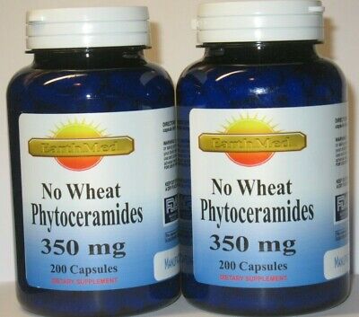 PHYTOCERAMIDES *NO WHEAT* ANTI-AGING Wrinkle Remover  Herb 350mg 400 CAPSULES EarthMed