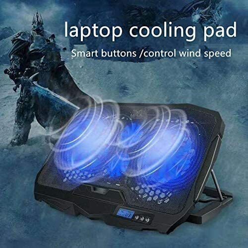 Wind Laptop Cooling Pad LED Display - 4 Blue LED Fans Light Quiet Rapid Cooler YELLOW-PRICE YP-LCP-45