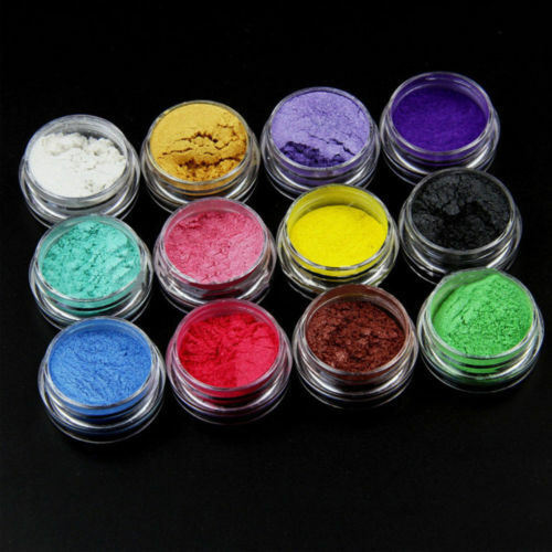 12Box Natural Mica Pigment Powder Fit Soap Cosmetics Resin Nail Colorant Dye HQ Unbranded Does Not Apply - фотография #7