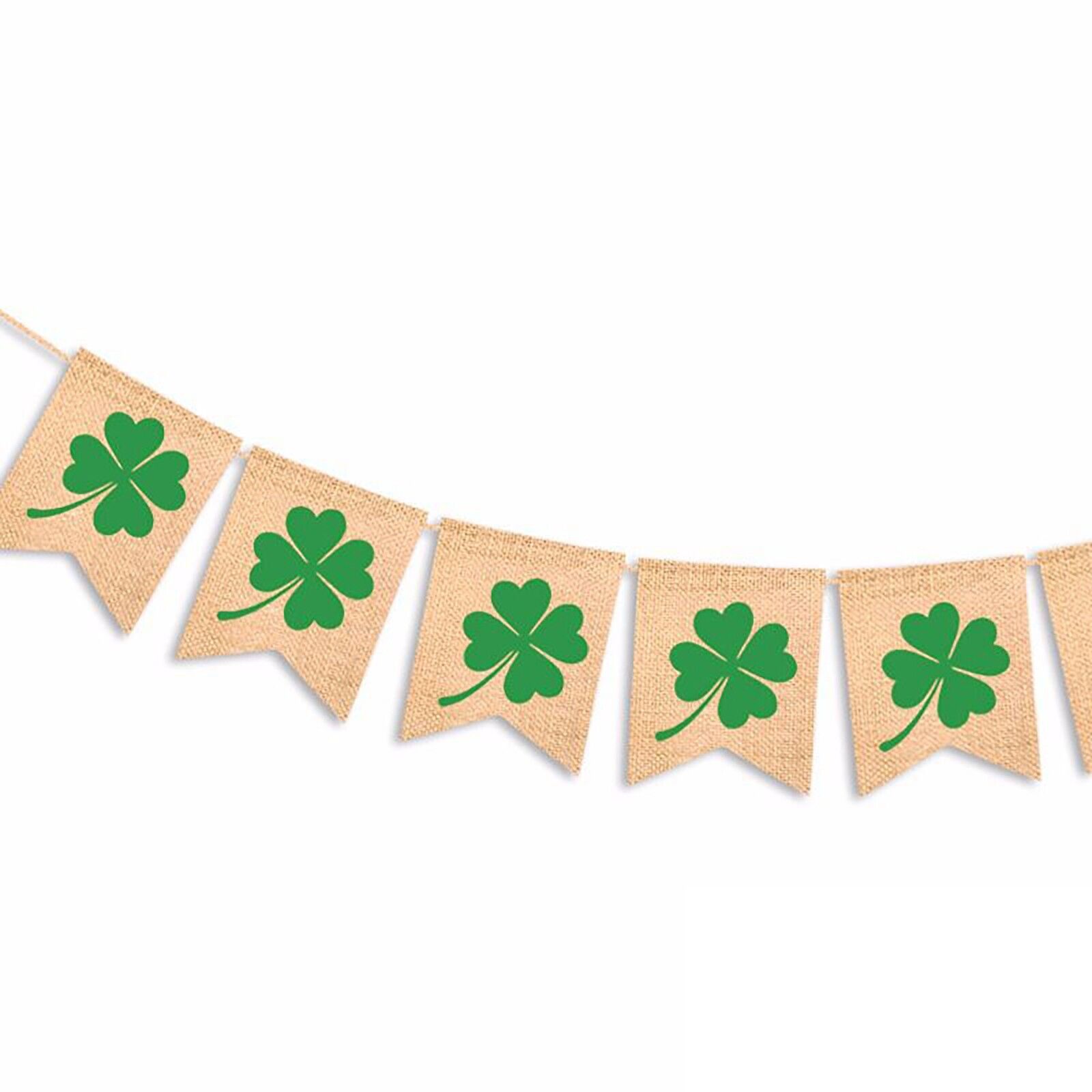 2024 St. Patrick's Day Shop Scene Layout Decoration Linen Flag Pennant Bunting Без бренда - фотография #10