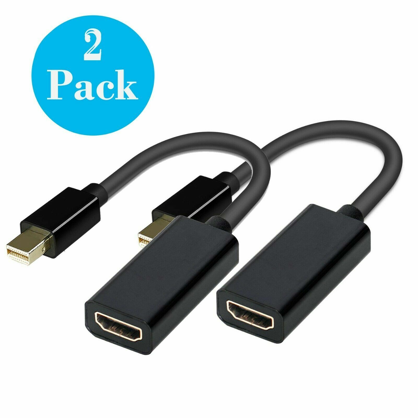 2x Thunderbolt Mini Display Port To HDMI Adapter for Apple Air Pro MacBook Black Unbranded/Generic Does Not Apply