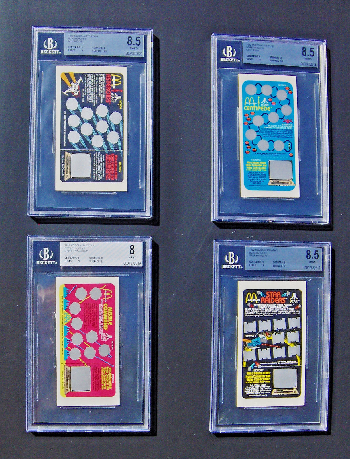 LIMITED VERY RARE 1982 Graded  (4) 8-8.5 Cards UNSCRATCHED SET - Atari McDonalds Без бренда Not Applicable - фотография #12