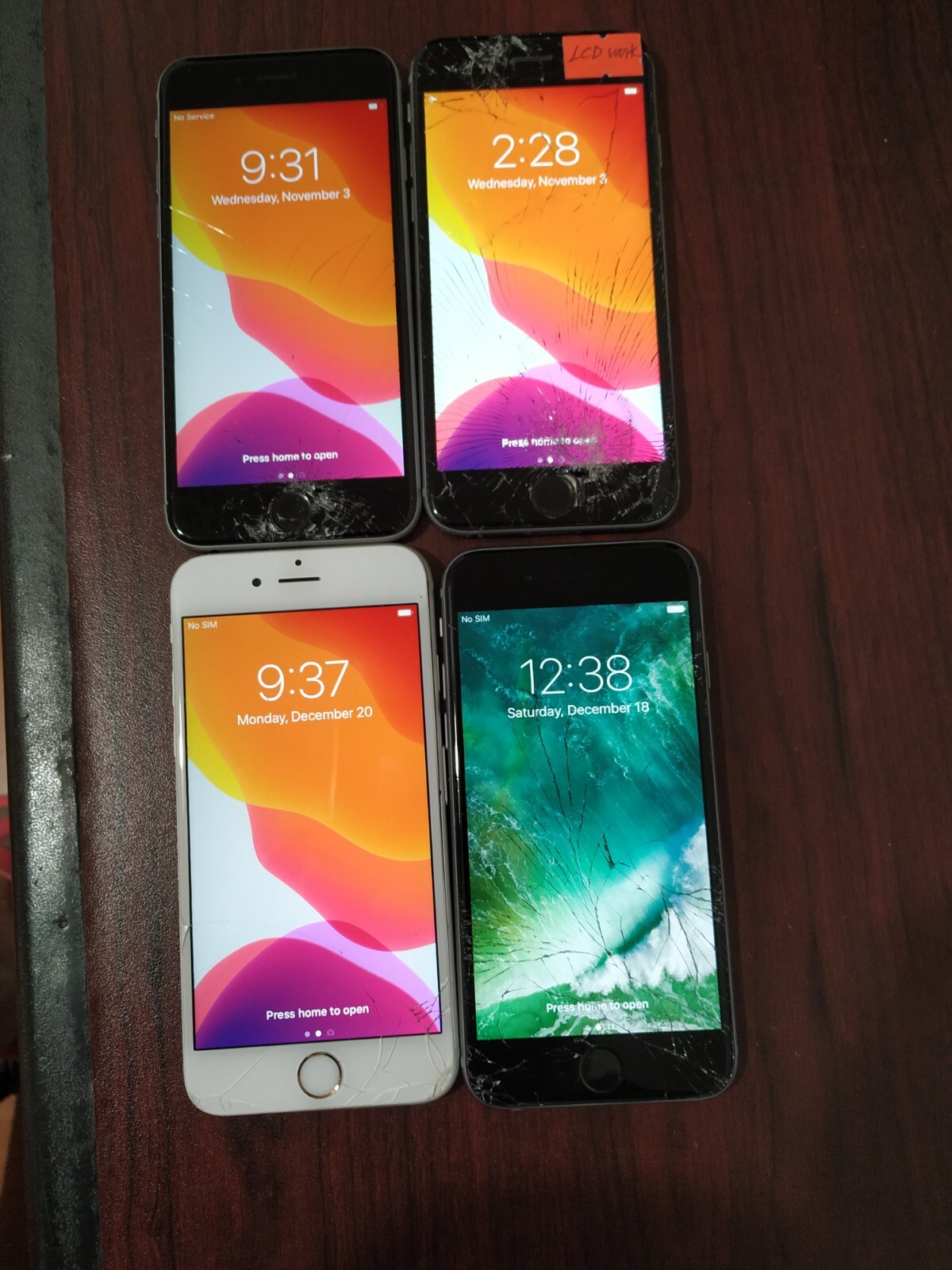 Lot of 4 Apple iPhone 6S 32GB ( Verizon/ T-Mobile  ) Silver for parts Apple Apple iPhone 6s - фотография #3