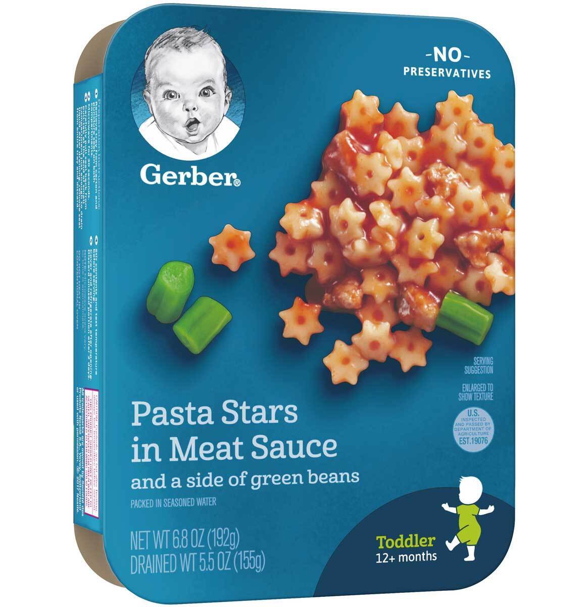 Gerber Lil Entrees Pasta Stars in Meat Sauce with Green Beans –6.8 Oz –Pack of 4 Gerber Does not apply - фотография #3