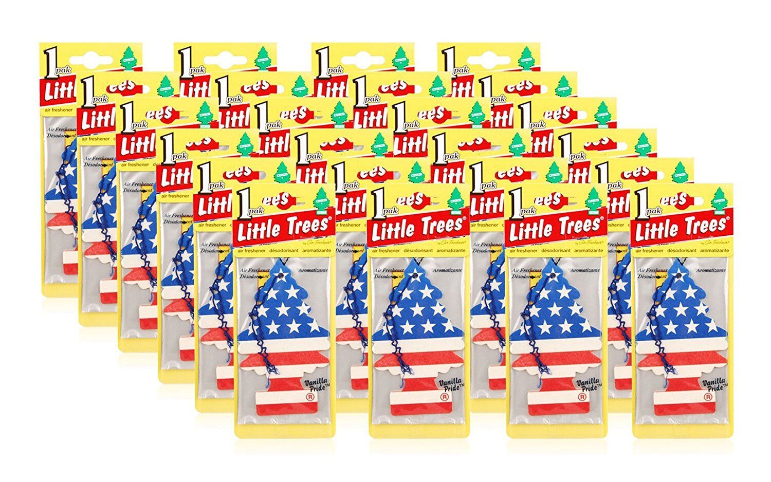 Vanilla Pride Little Tree Air Freshener 10945 MADE IN USA Pack of 24 Little Trees U1P-10945 - фотография #4