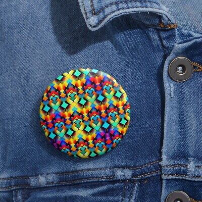 Pin Back Button Southwestern Navajo Pattern Native American Aztec Colorful Без бренда