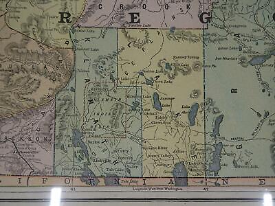 Lot 2 Antique Maps Oregon Gaskell's Atlas of the World 1893 ca 1900 Color Без бренда - фотография #5