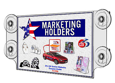 Window Sign Holder 11"w x 8.5"h Ad Display Frame with Four Suction Cups Qty 6 Marketing Holders Does Not Apply