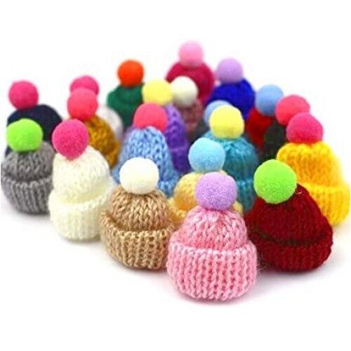 10 MINI KNITTED POM POM WOOL HATS FOR 2 INCH CRUISING RUBBER DUCKS DIY DOLLS NEW Unknown NA