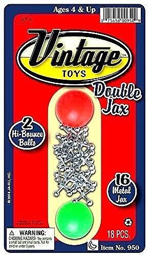 Double Jax Classic Fun Toy with 2 Balls 16 Jacks Game - For Ages 3 and up Ja-ru 905
