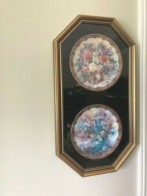 2 Framed Lena Liu Flower Fairies collector plates Magic Makers/Delicate Dancers W S George