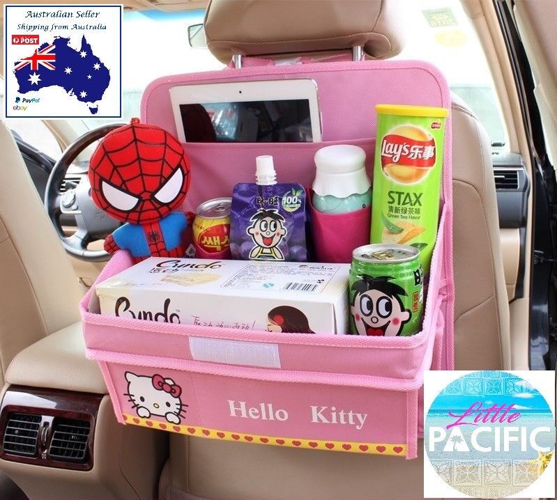 PINK Kids Car Seat Organiser w/ fold down tray  **AUSSIE STOCK - FAST Dispatch** Little Pacific Does Not Apply