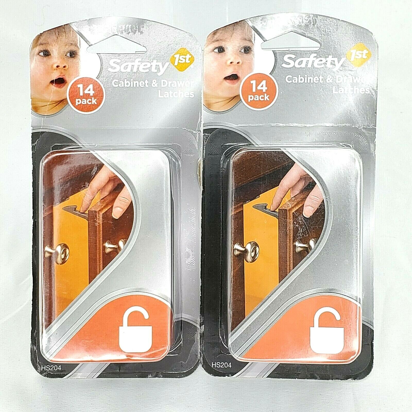 Qty 2 ~ Safety 1st 14 Pack Wide Grip Cabinet Locks & Drawer Latches Child Proof Safety 1st HS204