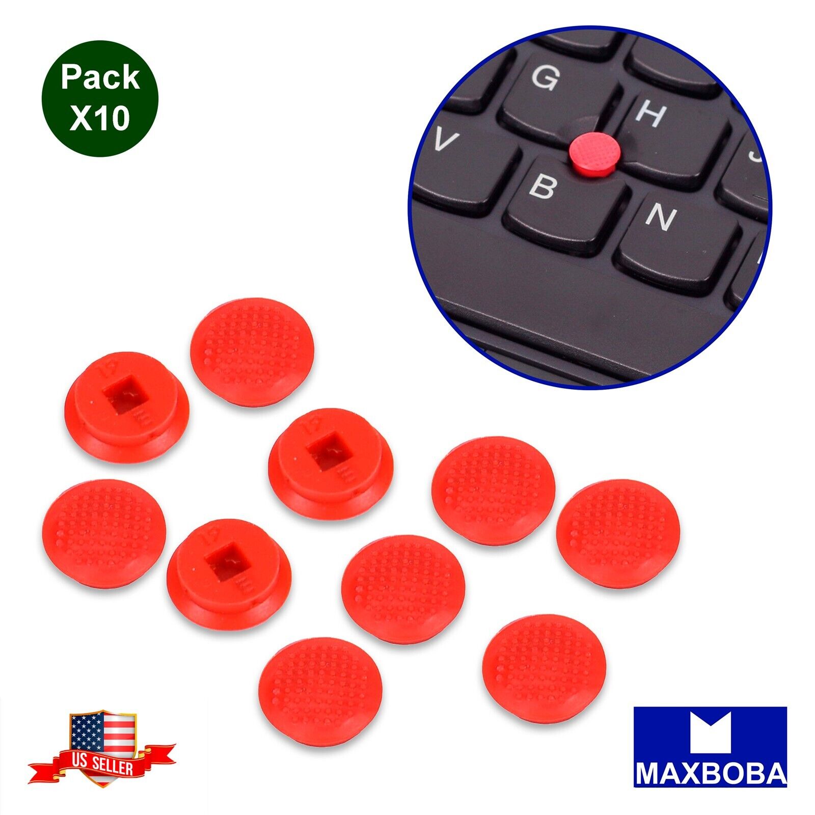 10 Pack Rubber Mouse Pointer Trackpoint Red Cap for Lenovo Laptop Generic TrackPoint