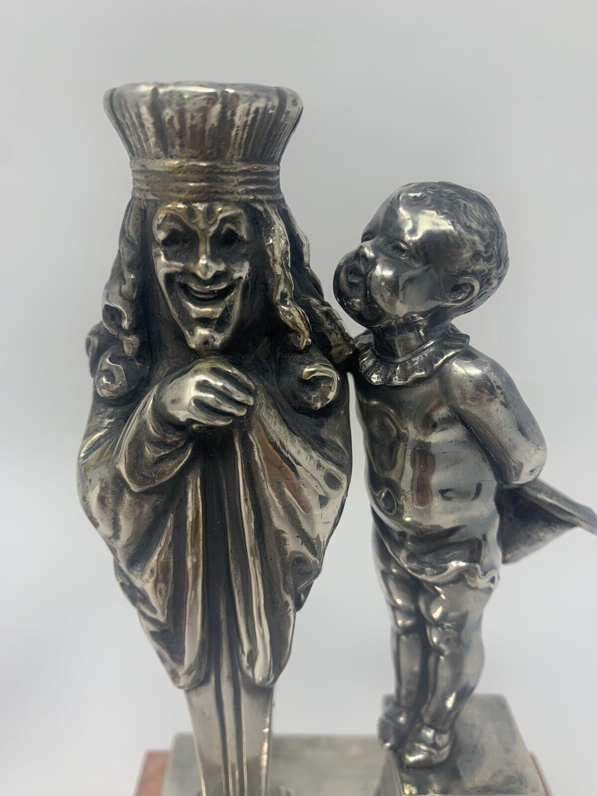  Rare Pair of antique French figural bronze candlesticks by Louis Kley Без бренда - фотография #8