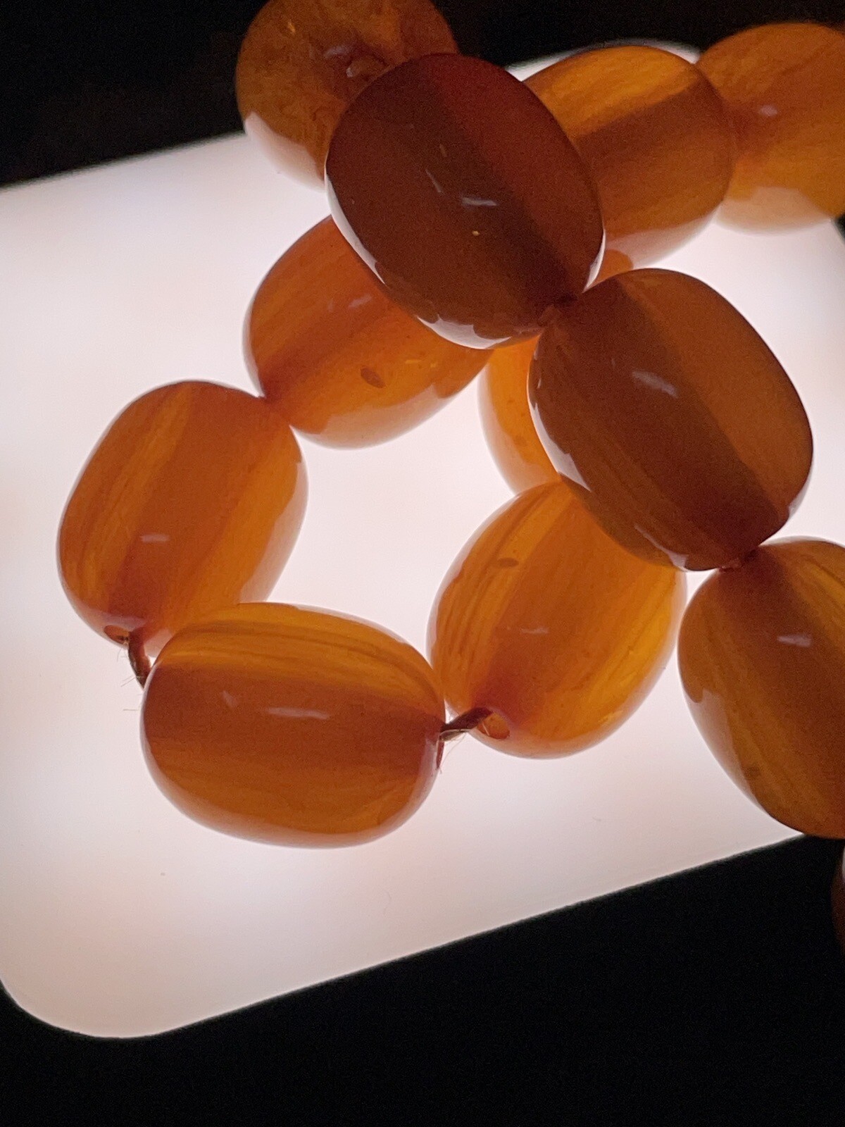 PRAYER 33 BEADS, Old Ottoman veined MISBAHA TASBIH 14x17mm squeezing amber Без бренда - фотография #8