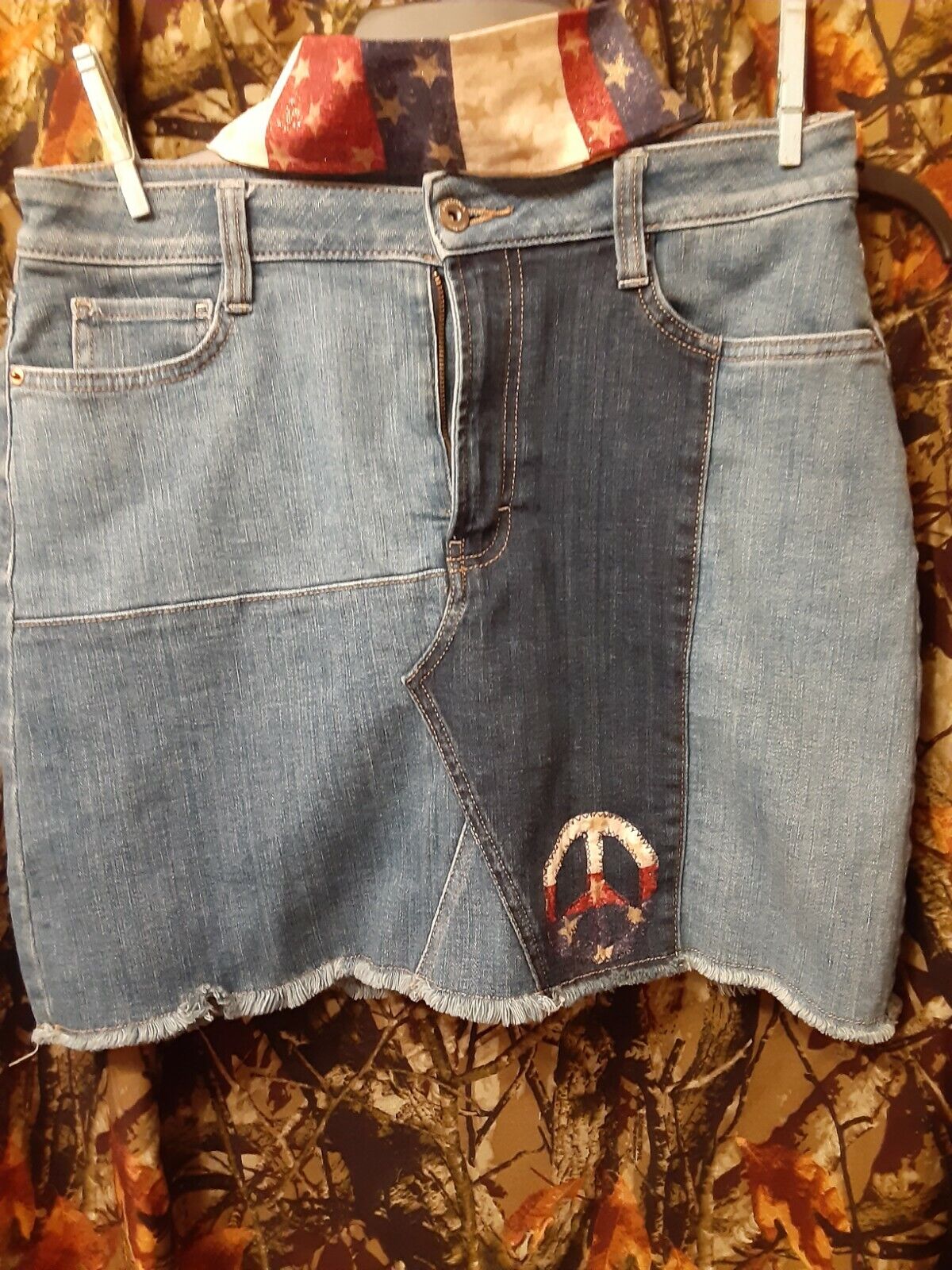 Juniors Refurbished AriZona Denim Skirt Size 13 And Tie Headwrap AriZona - фотография #5