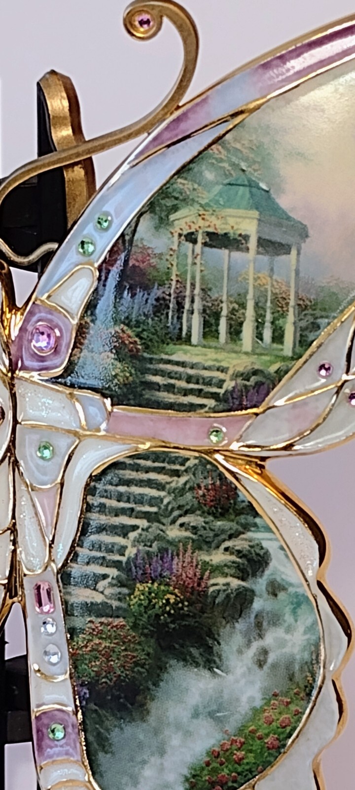 Bradford Xchg. Thomas Kincaid JEWELED BUTTERFLY Wall Art EUC On Wings of Beauty Thomas Kinkade - фотография #19