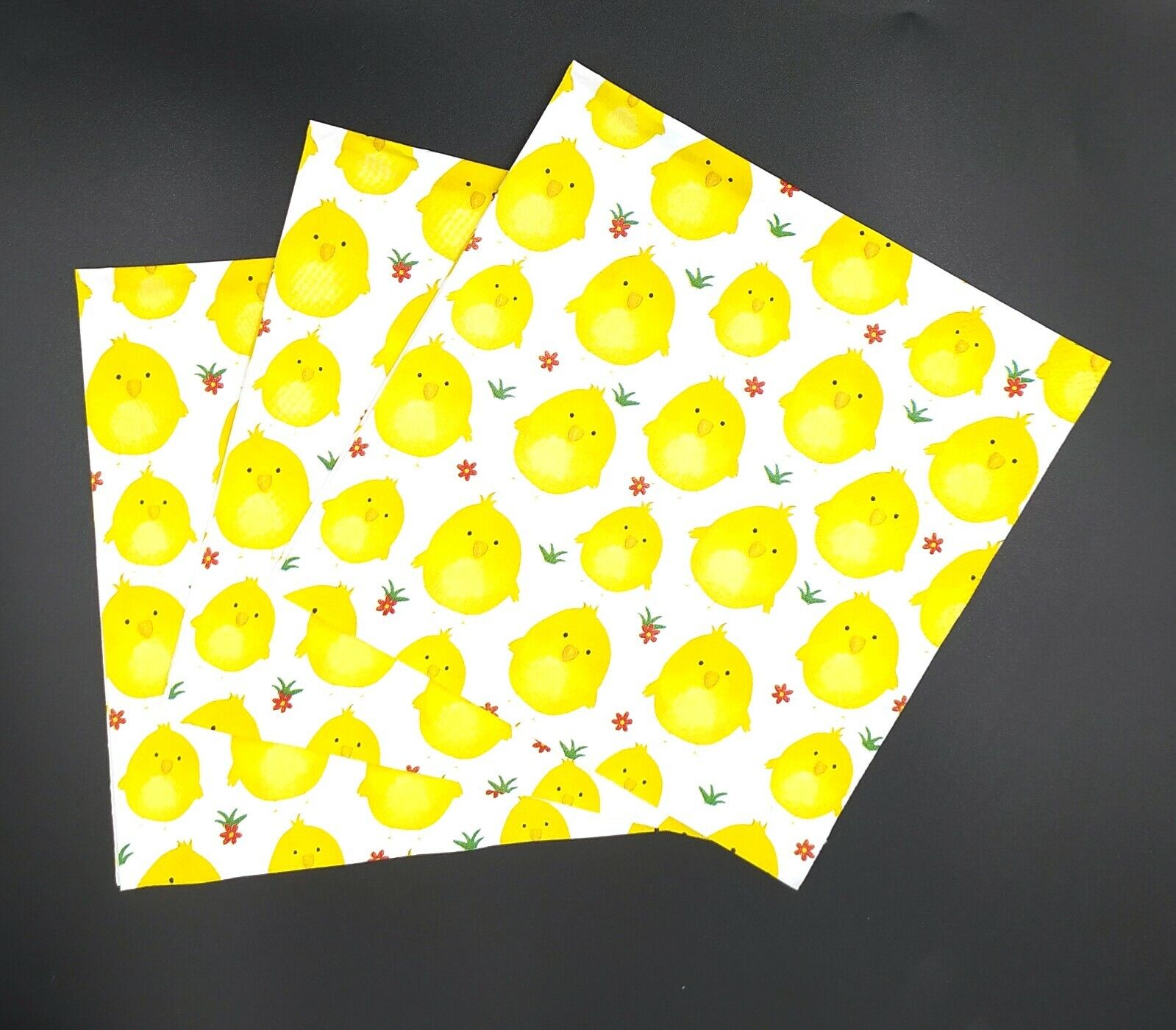 Q143# 3 x Single Paper Napkins For Decoupage Yellow Easter Chickens Pattern IHR L855400 - фотография #3